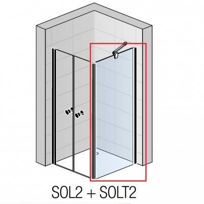 Будкрам купити SOLT212000607 BlackLine Solino Бічна стінка,1200, скло прозоре, проф.чорний мат