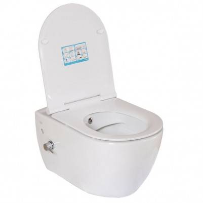 Будкрам купити CITY Унітаз-біде підвісний безобідковий з кришкою Bella Soft-Close та змішувачем