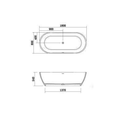Будкрам купити LAGUNA Ванна окремостояча з штучного каменю, білий матовий колір 1800x800x540 мм LAGUNA Ванна окремостояча з штучного каменю, білий матовий колір 1800x800x540 мм 2