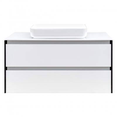 Будкрам купить CITY Тумба 100 с раковиной, белый глянцевый цвет 