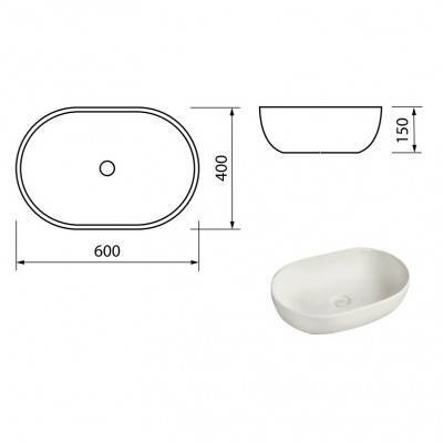 Будкрам купити LAGUNA Раковина на стільницю 60 з керамічним донним клапаном(2 пак) LAGUNA Раковина на стільницю 60 з керамічним донним клапаном(2 пак) 2