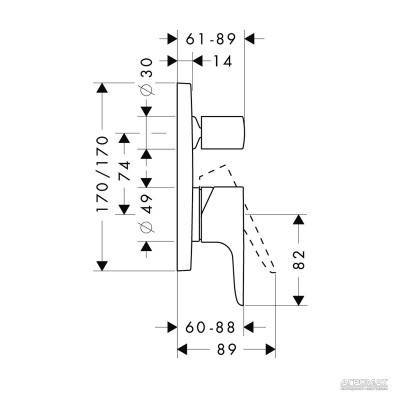 Будкрам купить Citterio M Наружная часть смесителя для ванны Citterio M Наружная часть смесителя для ванны 2