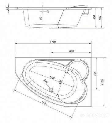 Будкрам купити KALIOPE (CALABRIA) Ванна 170x110 права + PW06(PW11) KALIOPE (CALABRIA) Ванна 170x110 права + PW06(PW11) 2