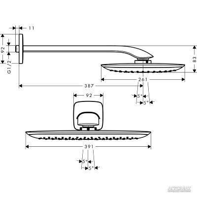 Будкрам купити PuraVida Верхній душ-400 PuraVida Верхній душ-400 2