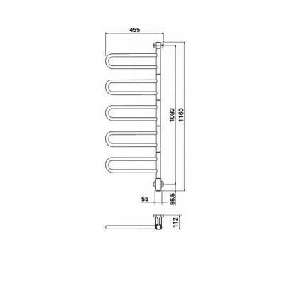 Будкрам купити Flex U 5/450 електрична рушникосушка 69 W , хром Flex U 5/450 електрична рушникосушка 69 W , хром 2