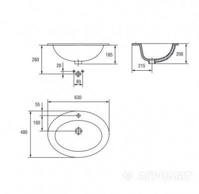 Будкрам купить GAMMA Раковина-63 отв. GAMMA Раковина-63 отв. 2