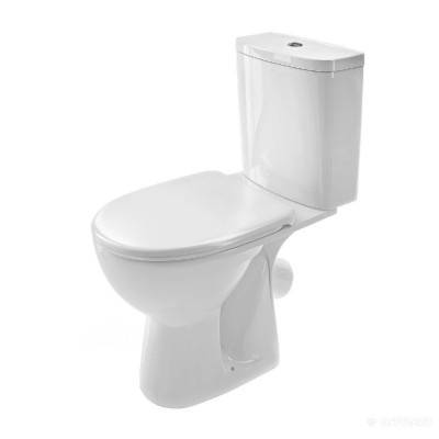 Будкрам купити FREJA Унітаз-компакт підлоговий з дюропластовим сидінням, горизон. випуском, класичний, 3/6 л н/п (білий)