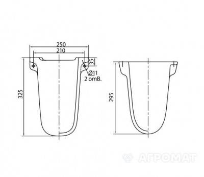 Будкрам купити FREJA Полуп'єдестал для умивальника (білий) FREJA Полуп'єдестал для умивальника (білий) 2