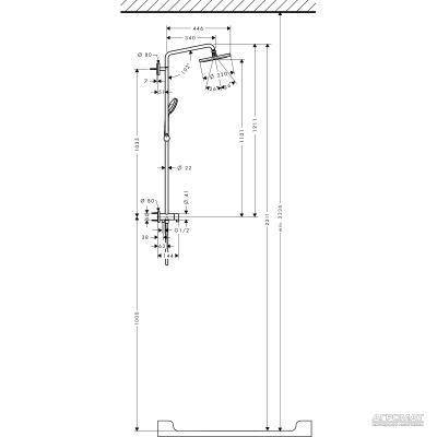 Будкрам купити Showerpipe Croma 220 Reno Душова система Showerpipe Croma 220 Reno Душова система 2