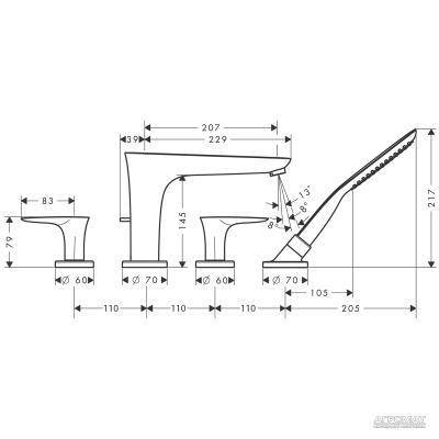 Будкрам купить PuraVida Внешняя часть смесителя 4-отв. для ванны PuraVida Внешняя часть смесителя 4-отв. для ванны 2