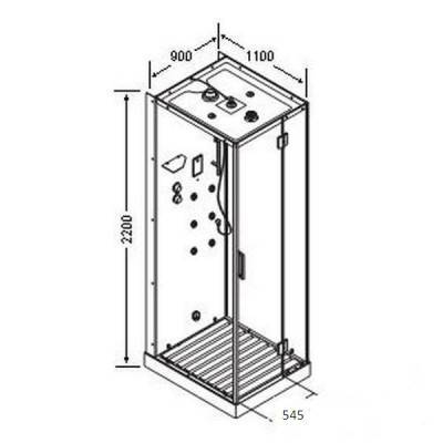 Будкрам купити FRESH Бокс паровий 900*1100*2200 + дерев. настил (5 частин), панель чорна, праве відкривання FRESH Бокс паровий 900*1100*2200 + дерев. настил (5 частин), панель чорна, праве відкривання 2