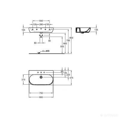Будкрам купить 4U Умывальник, 800x475 мм, белый 4U Умывальник, 800x475 мм, белый 2