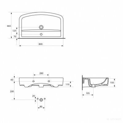Будкрам купити PURE Раковина-80 отв. меб. PURE Раковина-80 отв. меб. 2