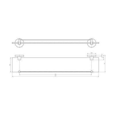 Будкрам купить Hotel Line Стеклянная полка с держателем, хром Hotel Line Стеклянная полка с держателем, хром 2