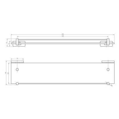 Будкрам купить UNIQUE Стеклянная полка с держателем, хром UNIQUE Стеклянная полка с держателем, хром 2