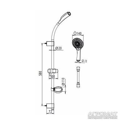 Будкрам купить Awe Extra Душевой комплект 3ф Awe Extra Душевой комплект 3ф 2