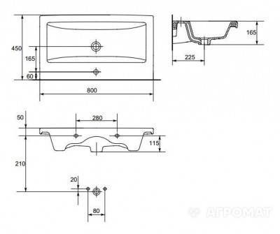 Будкрам купить COMO Раковина-80 для тумб отв. COMO Раковина-80 для тумб отв. 2