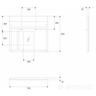 Будкрам купити TRAFFIC дзеркало з інтегрованою підсвіткою LED 70х65х3см TRAFFIC дзеркало з інтегрованою підсвіткою LED 70х65х3см 2