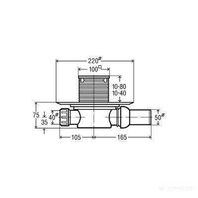 Будкрам купить Advantix Трап 100х100 d-50 с сухим затвором Advantix Трап 100х100 d-50 с сухим затвором 2