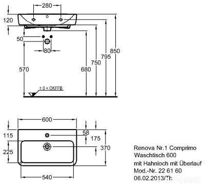 Будкрам купить Comprimo Умывальник 600х370мм Comprimo Умывальник 600х370мм 2