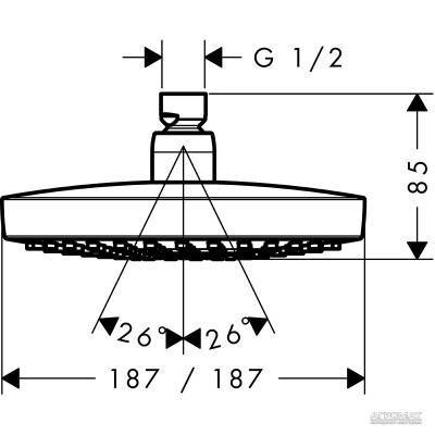 Будкрам купити Croma Select E 180 2jet Верхній душ Croma Select E 180 2jet Верхній душ 2