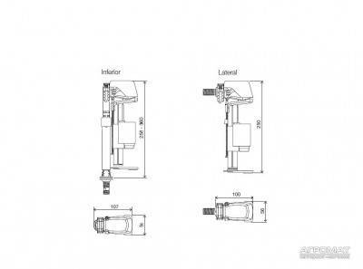 Будкрам купить Azor Plus Впускной клапан нижн. подв 3/8", латунь Azor Plus Впускной клапан нижн. подв 3/8", латунь 2