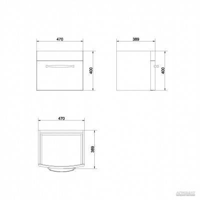 Будкрам купить СЕТ 517 PURE 55 Тумба раковина 55, белый  СЕТ 517 PURE 55 Тумба раковина 55, белый  3