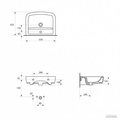 Будкрам купить СЕТ 517 PURE 55 Тумба раковина 55, белый  СЕТ 517 PURE 55 Тумба раковина 55, белый  2