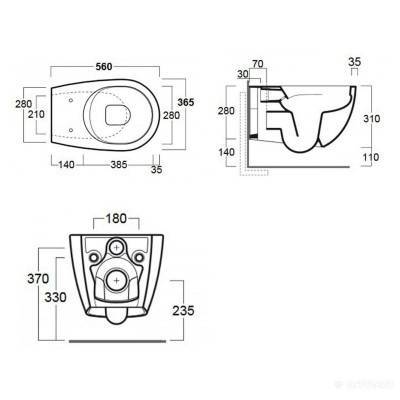 Будкрам купити VI18/F85 /VI004  VIGNONI, Унітаз підвісний + набір кріп.F85 +кришка(VI004), білий VI18/F85 /VI004  VIGNONI, Унітаз підвісний + набір кріп.F85 +кришка(VI004), білий 4