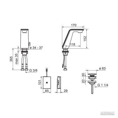 Будкрам купити IL BAGNO ALESSI Змішувач для раковини автоматичний, білий/хром IL BAGNO ALESSI Змішувач для раковини автоматичний, білий/хром 2