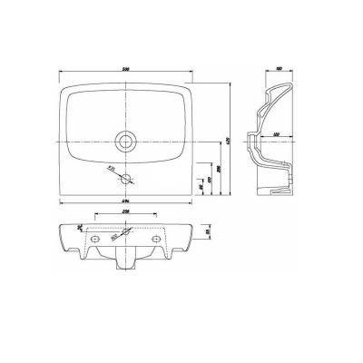 Будкрам купить NOVA PRO Умывальник 50см, прямоугольный, с отверстием NOVA PRO Умывальник 50см, прямоугольный, с отверстием 2