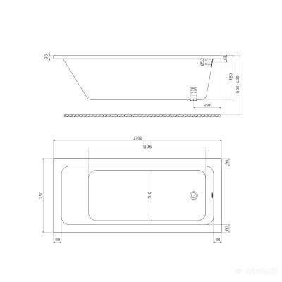 Будкрам купити MODO Ванна прямокутна, 170 x 75см MODO Ванна прямокутна, 170 x 75см 2