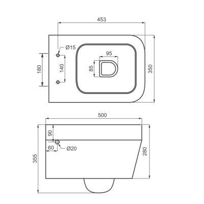 Будкрам купити OPTIMA Унітаз підвісний + кришка soft-close UF5200 (2уп) + кріплення OPTIMA Унітаз підвісний + кришка soft-close UF5200 (2уп) + кріплення 2