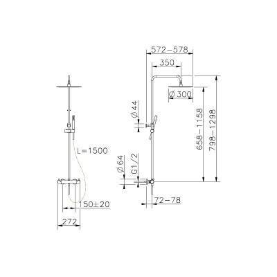Будкрам купить ART Термостатическая душевая система, черный матовый  ART Термостатическая душевая система, черный матовый  2