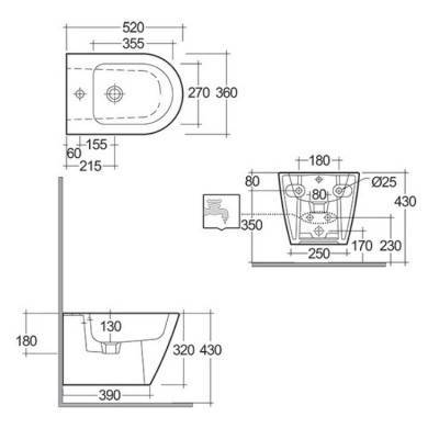 Будкрам купити RESORT Біде підвісне, білий RESORT Біде підвісне, білий 2