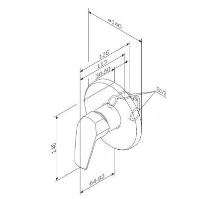 Будкрам купить Gem Смеситель для душа, скрытого монтажа, хром Gem Смеситель для душа, скрытого монтажа, хром 2