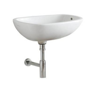 Будкрам купить Citterio Умывальник, встраиваемый, 560х400мм, без отверстия, с переливом, с доним клапаном с механизмом push-open и керамической крышкой сливного клапана, белый KeraTect