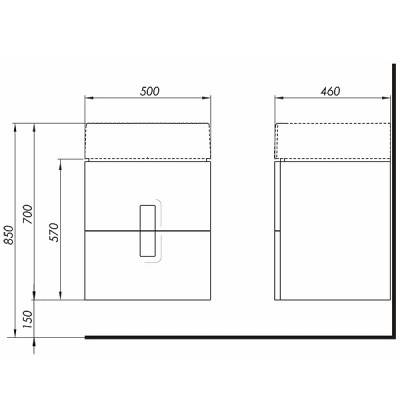 Будкрам купити Twins Тумба під раковину, 50см, білий глянець Twins Тумба під раковину, 50см, білий глянець 2