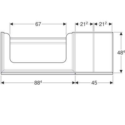 Будкрам купити Citterio Тумба під умивальник 90 см, з 2 висув.ящиками і полицею справа, корпус: сіро-коричневий дуб; фасад: скляна панель чорного кольору Citterio Тумба під умивальник 90 см, з 2 висув.ящиками і полицею справа, корпус: сіро-коричневий дуб; фасад: скляна панель чорного кольору 3