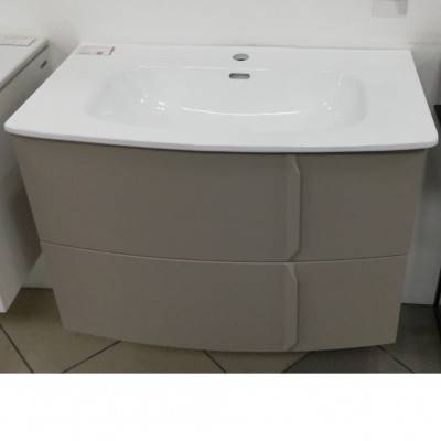 Будкрам купити Тумба WAVE 80 на 2 ящики, матова сіра + раковина керамічна Trend,