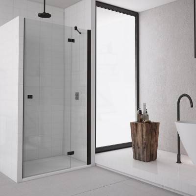 Будкрам купити Annea Душові дверцята кріплення справа,чорний мат/прозоре скло