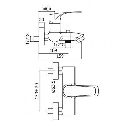 Будкрам купити LIME Змішувач для ванни з душ.набором, хром LIME Змішувач для ванни з душ.набором, хром 2