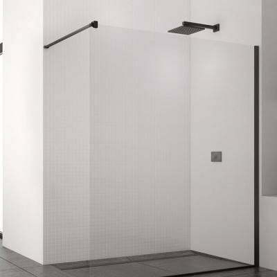 Будкрам купити BlackLine WALK-IN EASY душова фіксована перегородка, скло прозоре, проф.чорний мат