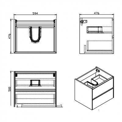 Будкрам купить CITY Тумба 60 с раковиной, цвет дуба  CITY Тумба 60 с раковиной, цвет дуба  4