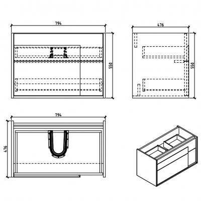 Будкрам купить CITY Тумба 80 с раковиной, цвет белый, орех  CITY Тумба 80 с раковиной, цвет белый, орех  4