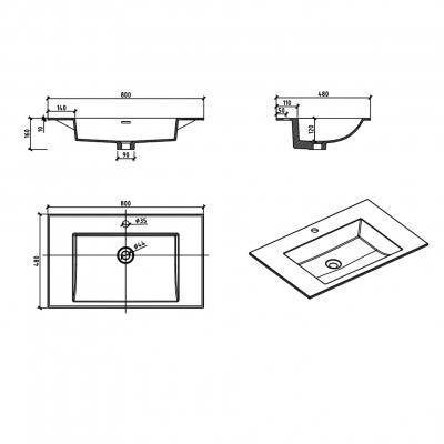 Будкрам купить CITY Тумба 80 с раковиной, цвет белый, орех  CITY Тумба 80 с раковиной, цвет белый, орех  5
