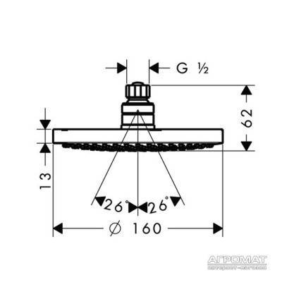 Будкрам купити Croma-160 Верхній душ Croma-160 Верхній душ 2