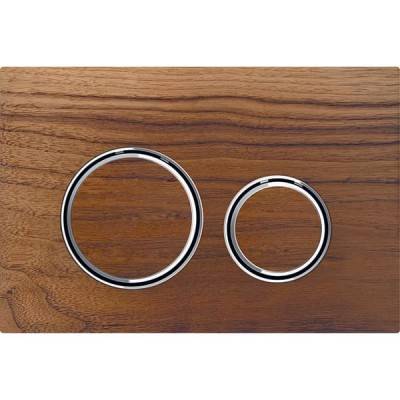 Будкрам купити Sigma21 Клавіша змиву, подвійний змив, колір хром, декоративне оздоблення чорний горіх