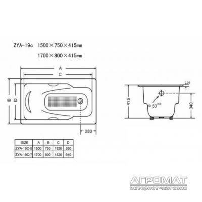 Будкрам купити Elegant Ванна 150x75 з руч., з ніжк. Elegant Ванна 150x75 з руч., з ніжк. 3