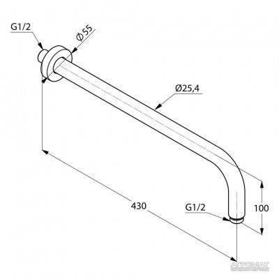 Будкрам купить A-QA/Freshline Держатель-400 верхнего душа A-QA/Freshline Держатель-400 верхнего душа 2